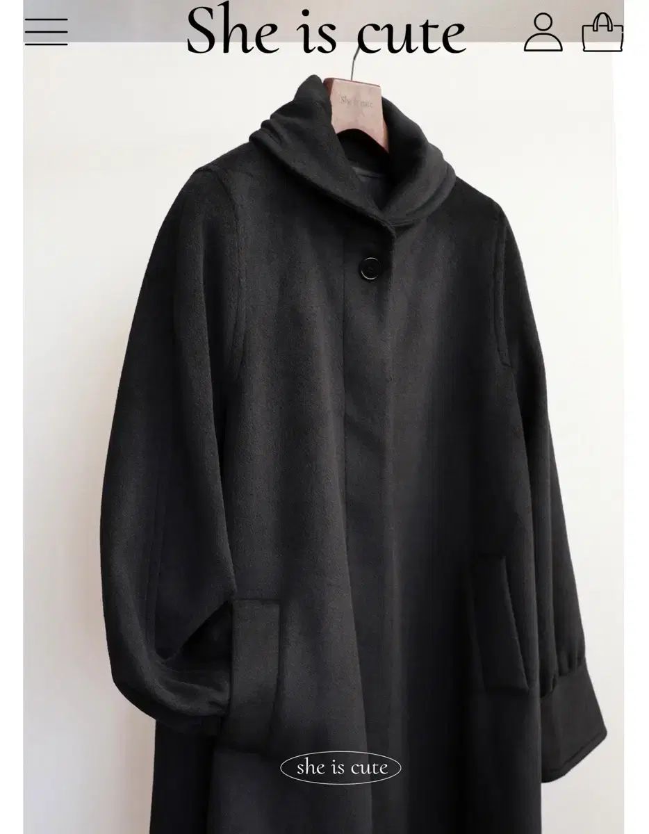  Sheiscute Cuddle coat ブラック ロングコート ジャケット アウター