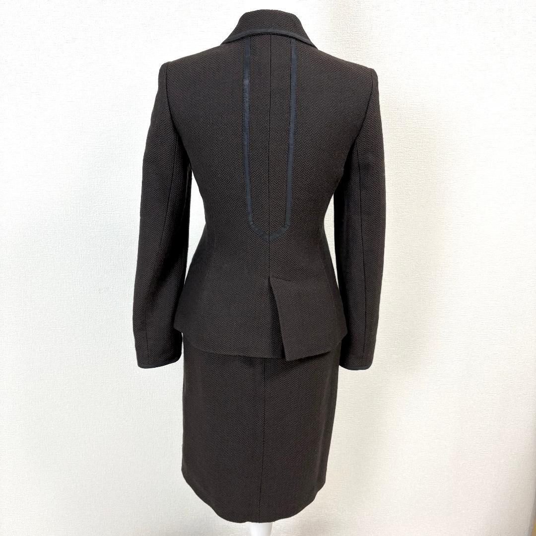 ヘンリボーンスカートセットアップ 40 ブラウン