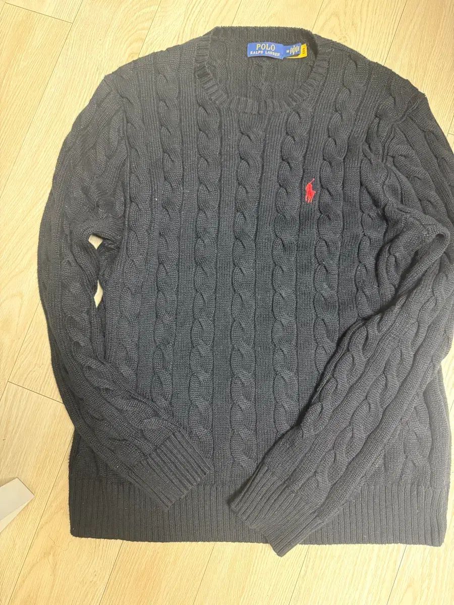 ポロ ラルフローレン ブラック ケーブル編み ニット