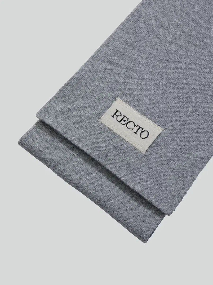 レクト ジャカード ロゴ コンパクト マフラー メランジ グレー