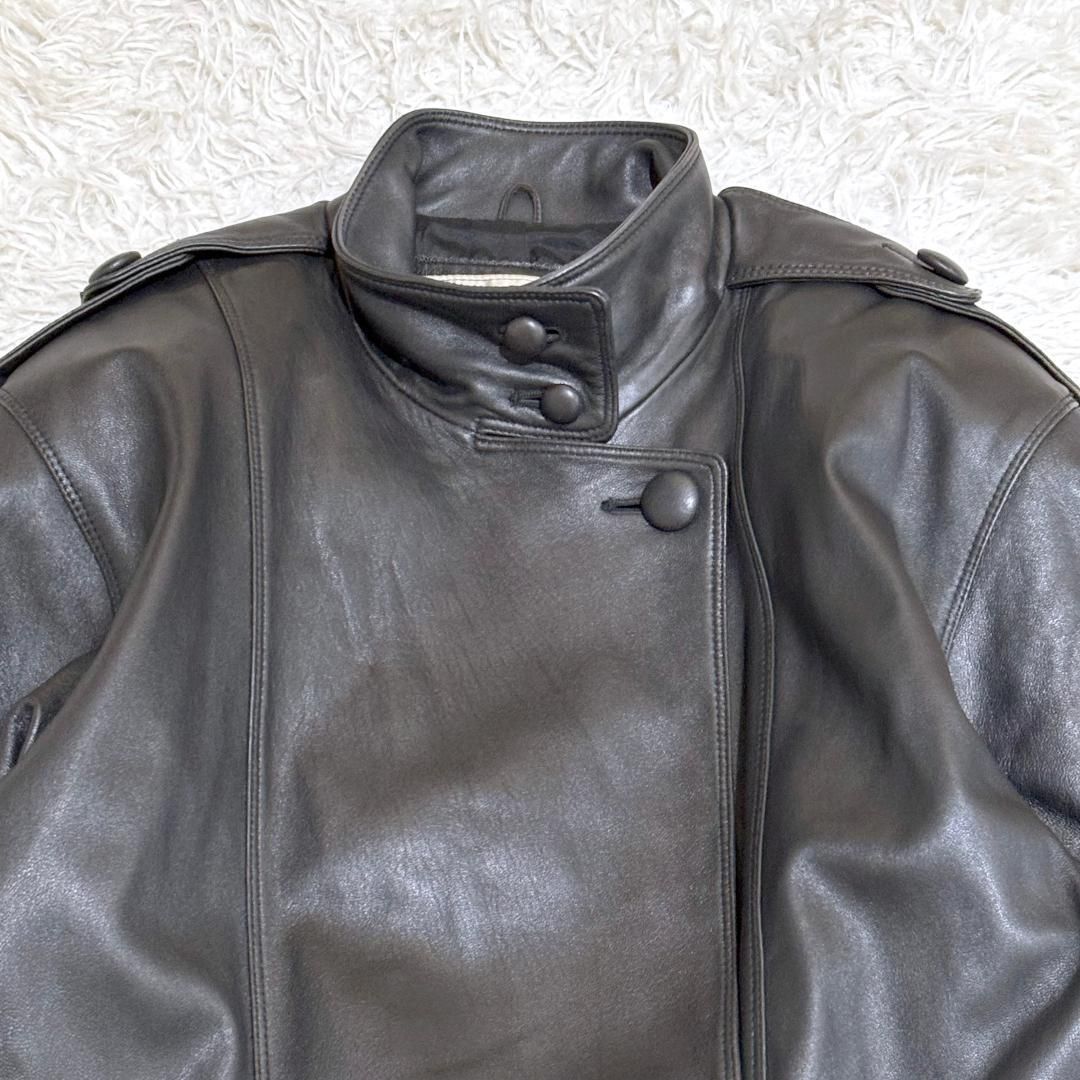 MOTHER ラムレザーコート 羊革 11 黒