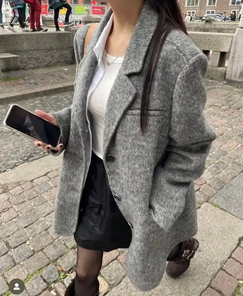 HETHERMENT シルクブレンド ハーフ コート ジャケット