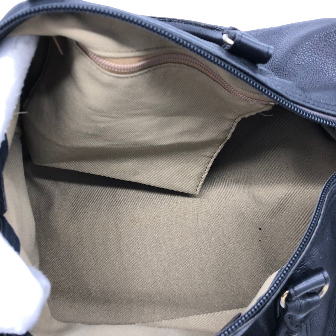 美品】ロンシャン レザー ボストンバッグ ドラムバッグ 黒 ブラック 