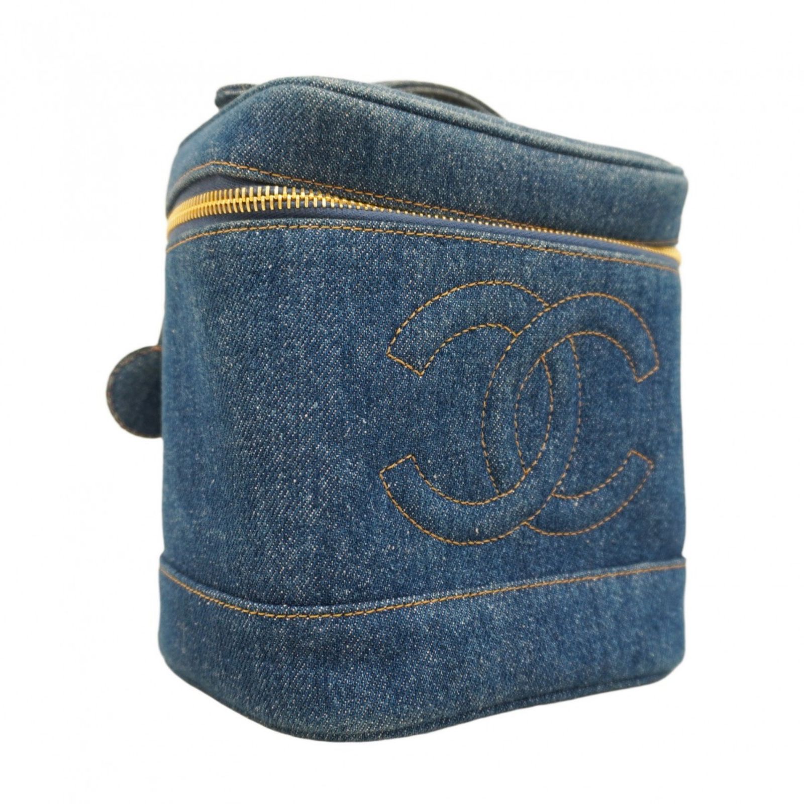 シャネル Chanel バッグ バニティバッグ デニム ブルー レディース