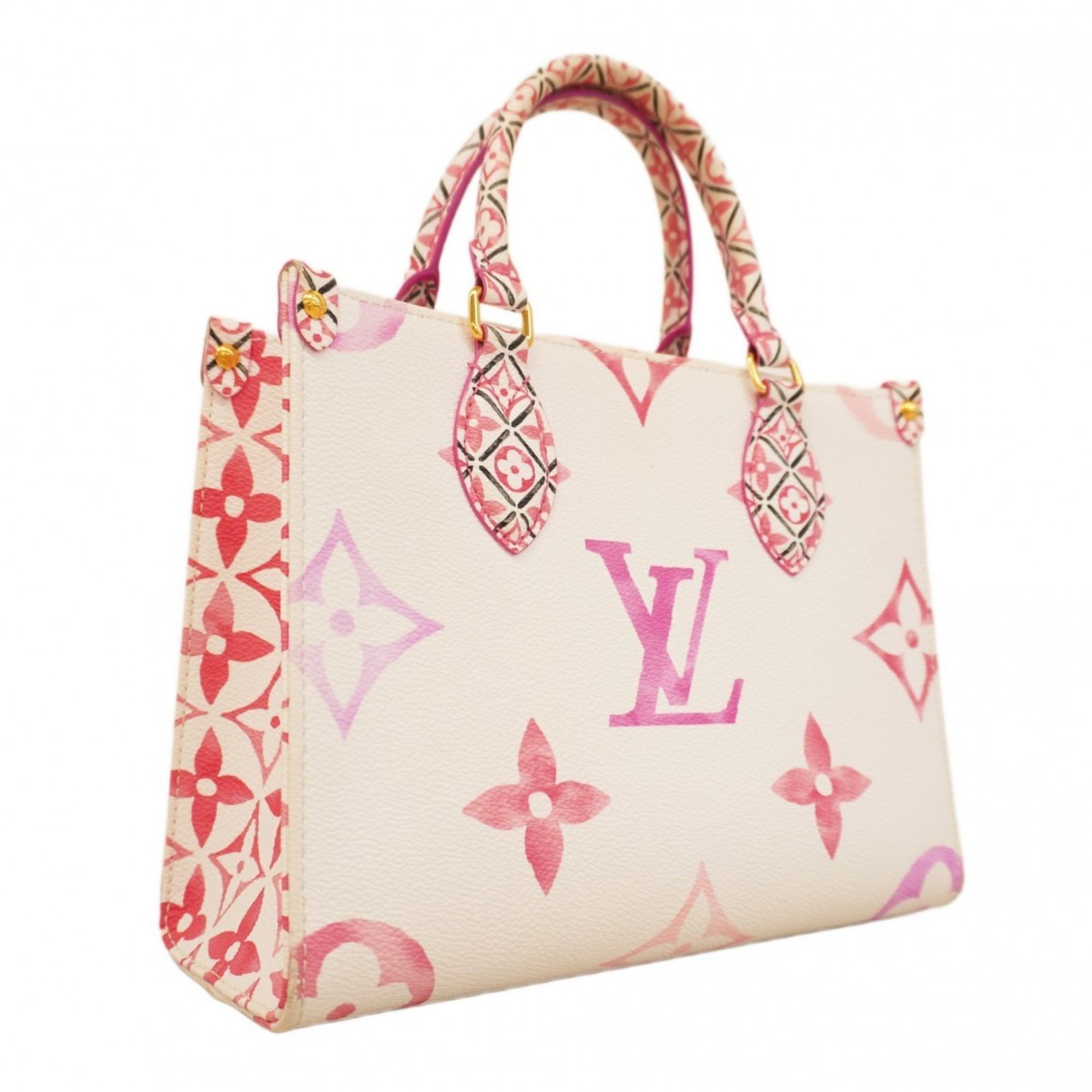 ルイ ヴィトン Louis Vuitton ハンドバッグ モノグラム ジャイアント バイザプール オンザゴーPM M 22976 ホワイト ピンク 2 wayバッグレディース