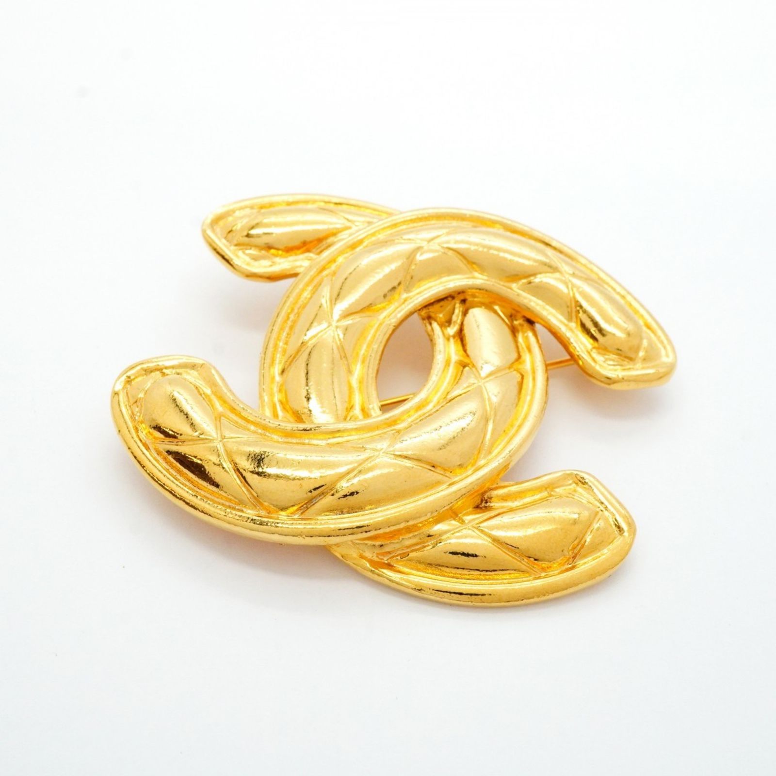 シャネル(Chanel) シャネル ブローチ ココマーク マトラッセ GPメッキ