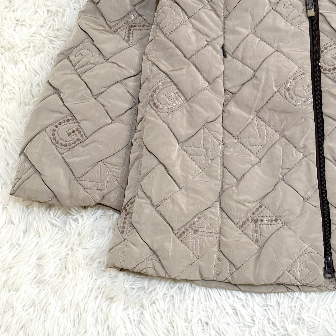 裏地レオパードキルティング中綿コート 13