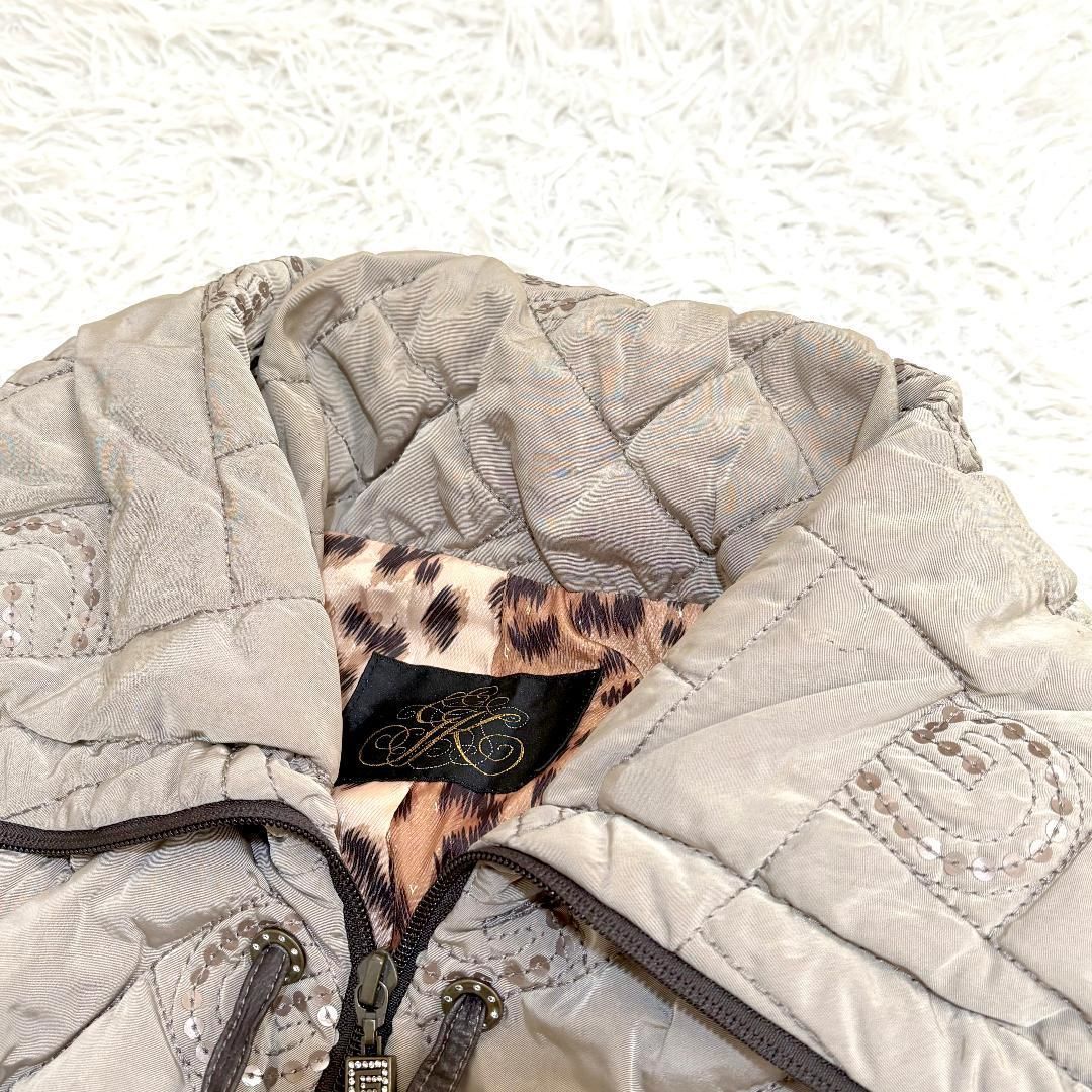 伊太利屋 裏地レオパードキルティング中綿コート