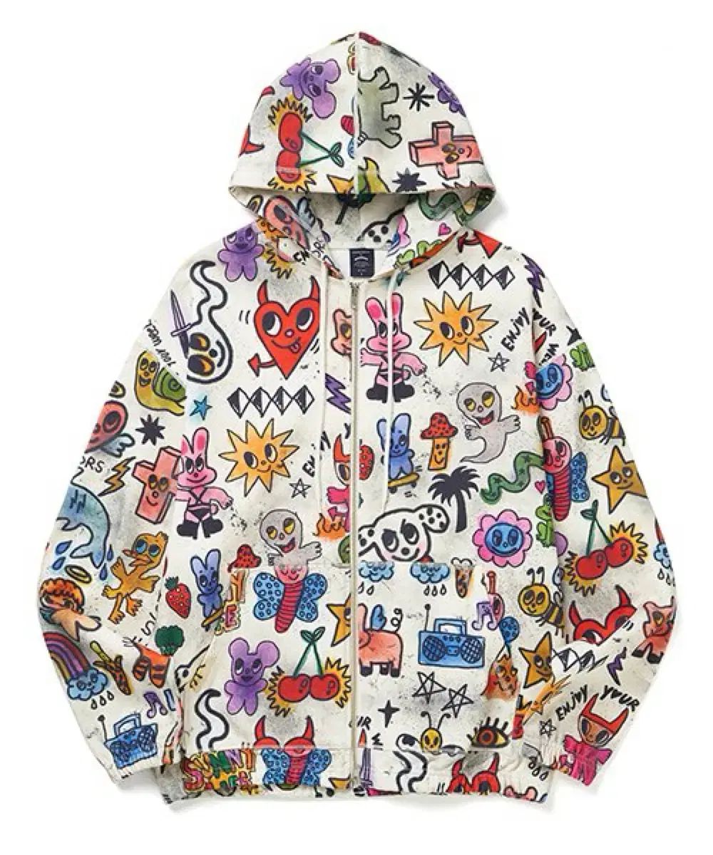 WKNDRS グラフィック ツーウェイ フード ジップアップ M