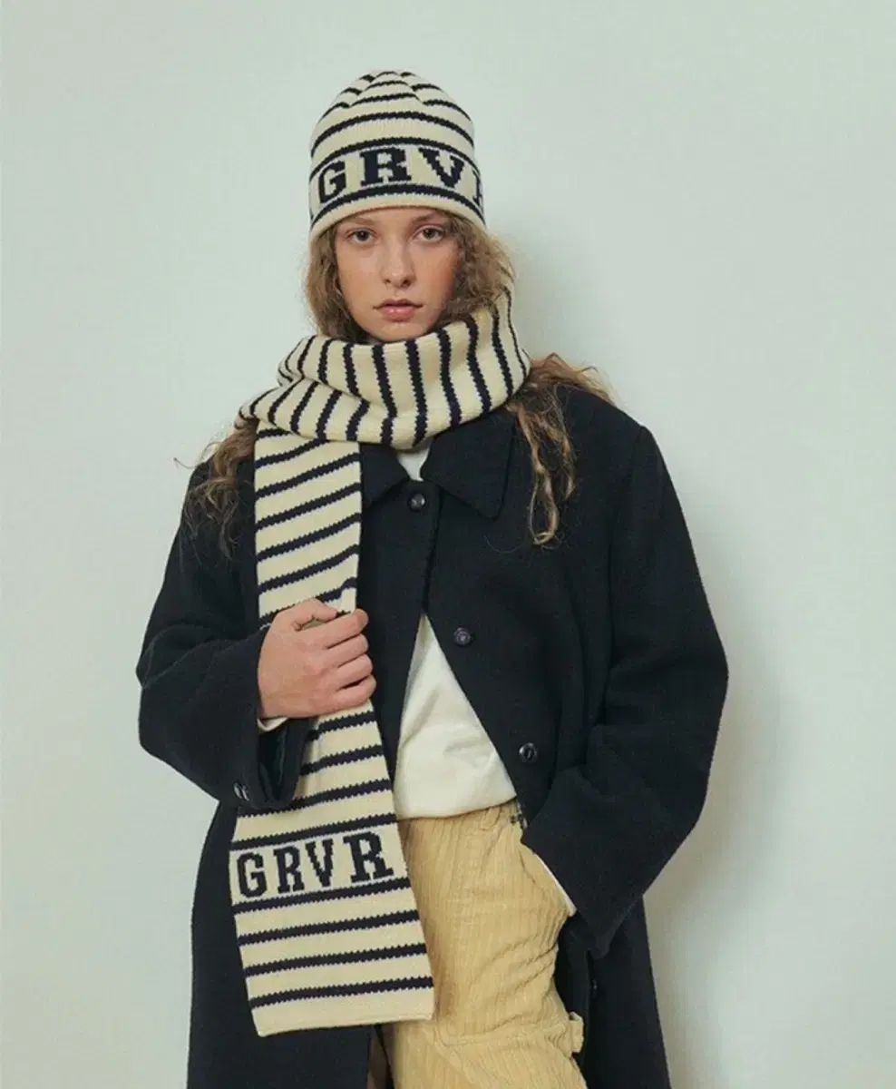 グローブ grove ストライプ マフラー アイボリー