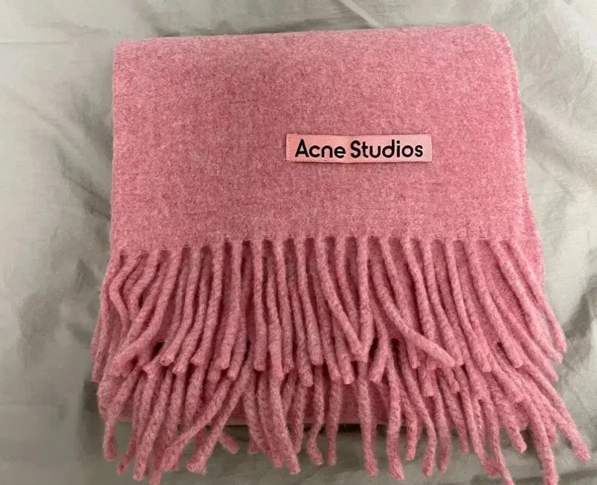 Acne Studios アクネストゥディオズ ナロー ウール フリンジ スカーフ ローズ メランジ