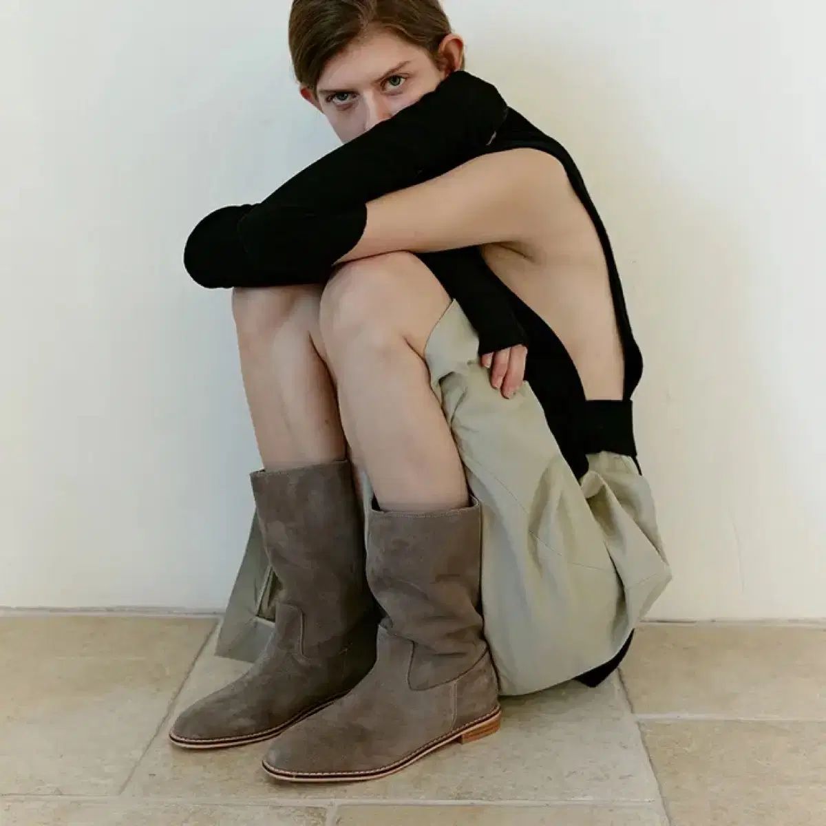 ムードナイト ミディ 丈 ベーシック ブーツ ash