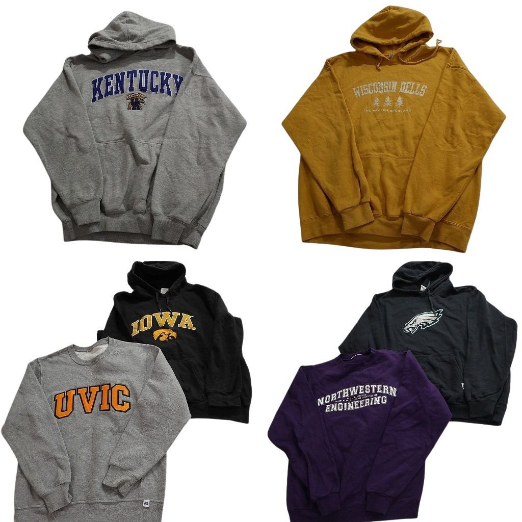 メンズ　フード付きトレーナー　古着　まとめ売り　M〜L 古着卸 まとめ売り ブランドMIX スウェット 8枚セット (メンズ 2XL