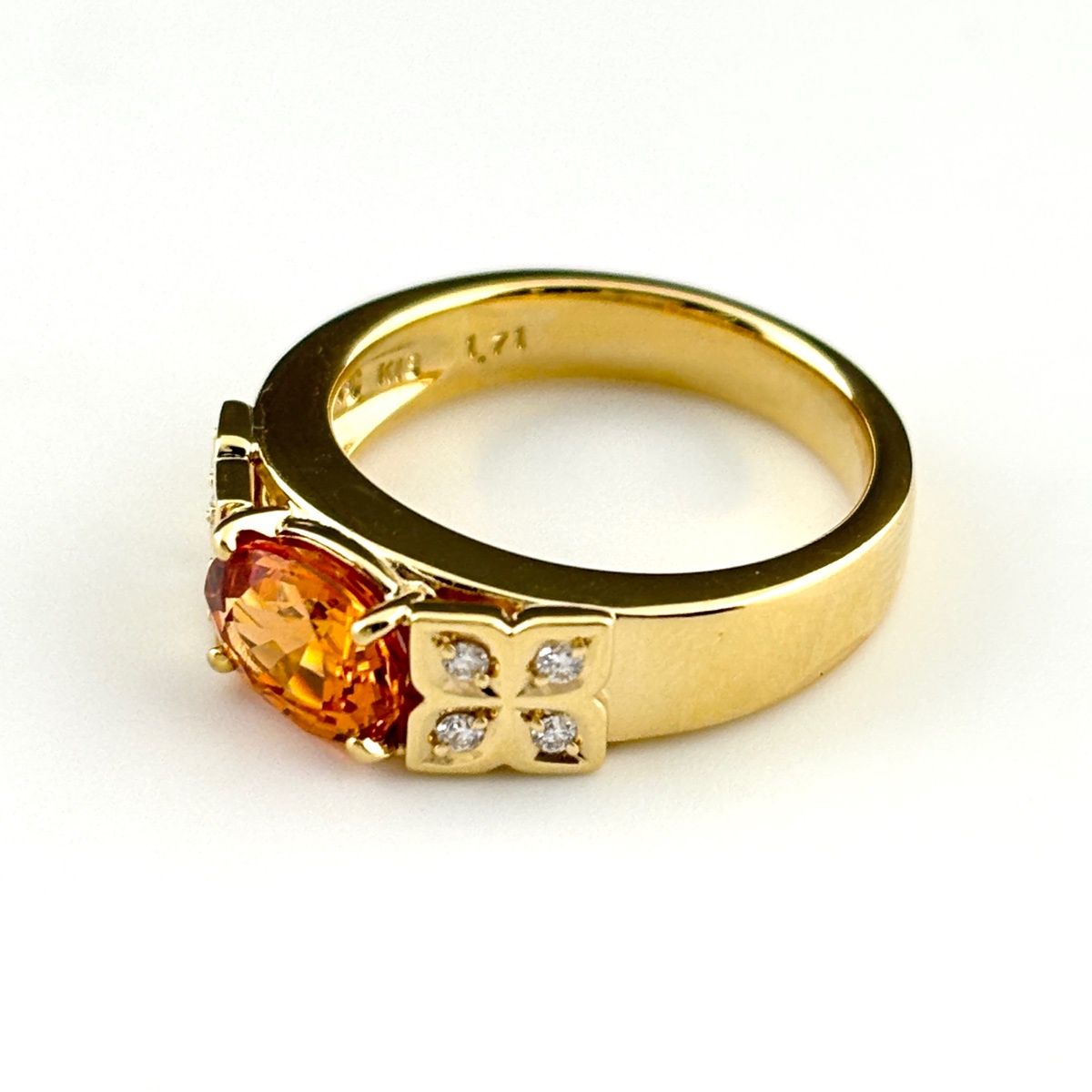 タサキ TASAKI シトリン デザインリング YG イエローゴールド メレダイヤ 指輪 リング 11.5号 K 18 ダイヤモンド レディース