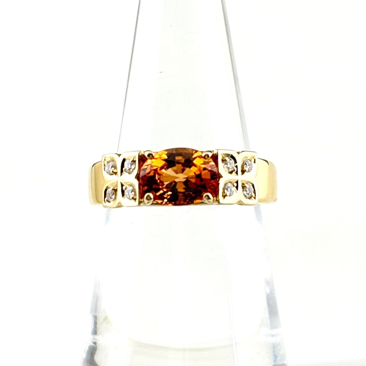 タサキ TASAKI シトリン デザインリング YG イエローゴールド メレダイヤ 指輪 リング 11 5号 K 18 ダイヤモンド レディース