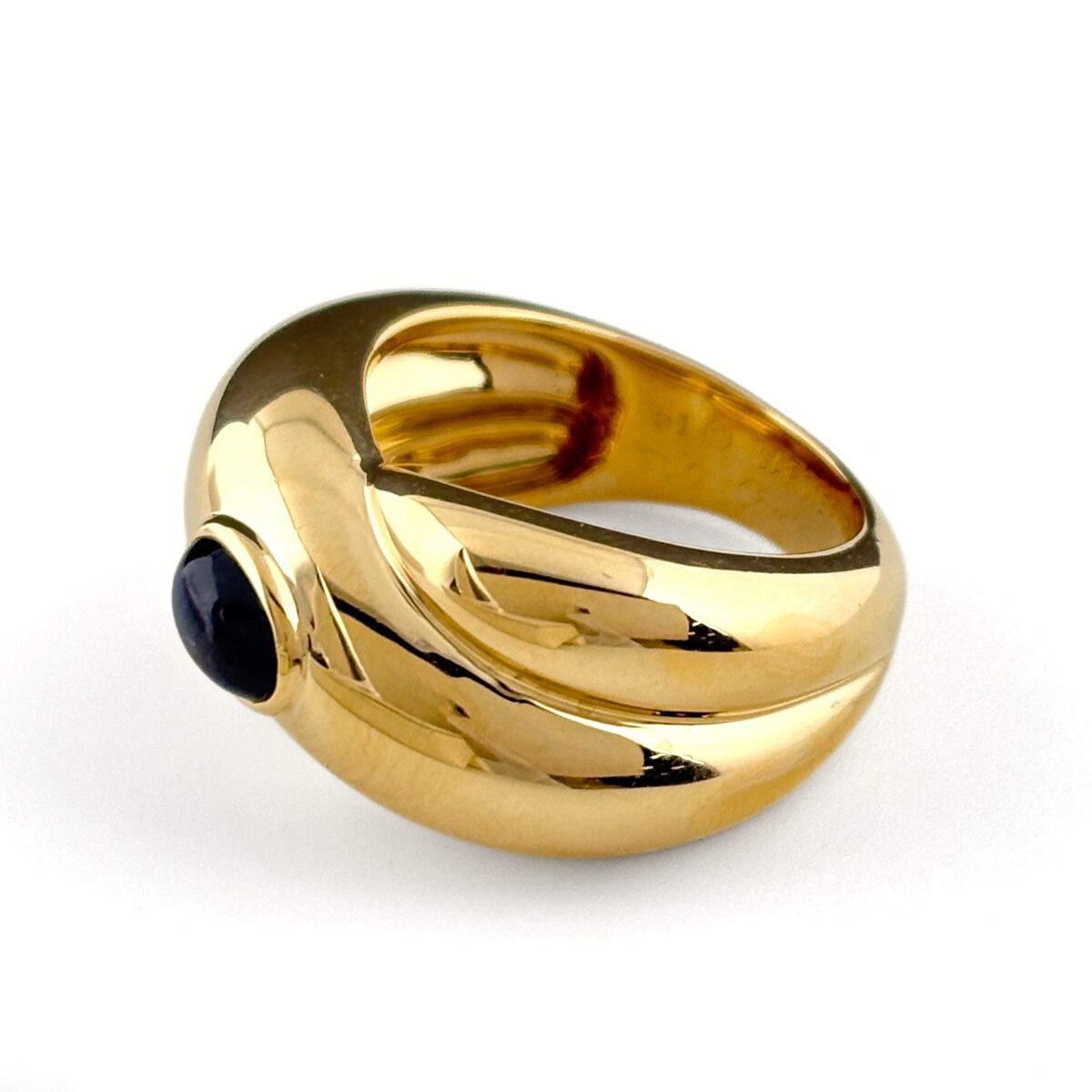 カルティエ CARTIER サファイア デザインリング YG イエローゴールド 指輪 リング 11号 750 レディース