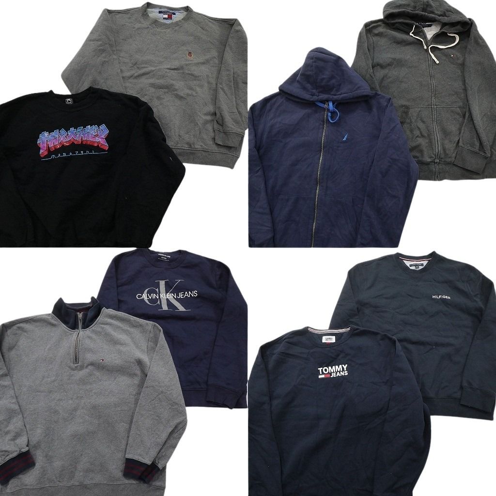 古着卸 まとめ売り ブランドMIX スウェット 8枚セット (メンズ XL ) トミーヒルフィガー ノーティカ カルバンクライン  古着 ND0431