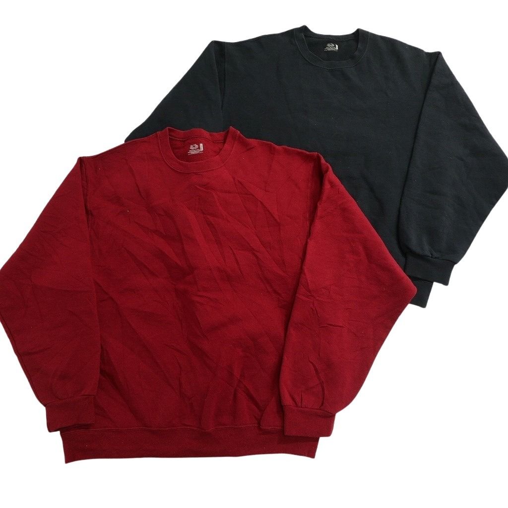 まとめ売り【rundmc】 スウェット　ホスピタルジャケット 古着卸 まとめ売り 無地 スウェット 8枚セット (メンズ L ) レッド