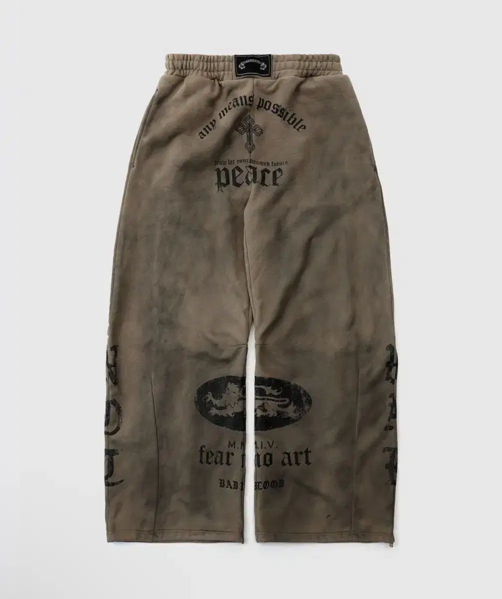BADBLOOD バッドブラッド PEACE NOT WAR ジョガー パンツ ズボン ダスティベージュ M