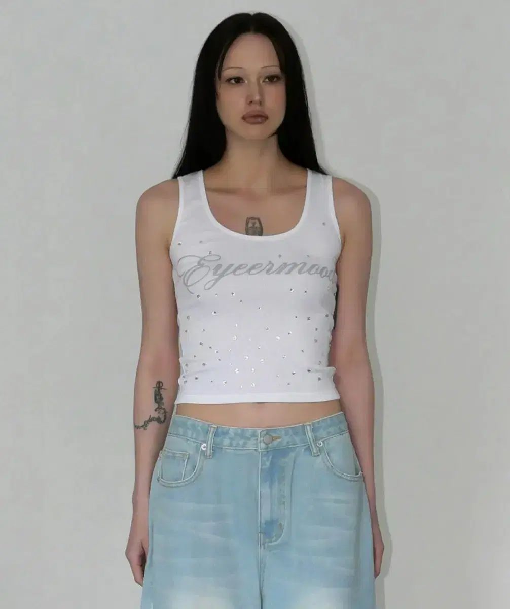 EYEER イワイーアル クリスタル ビーズ タンクトップ ノースリーブ