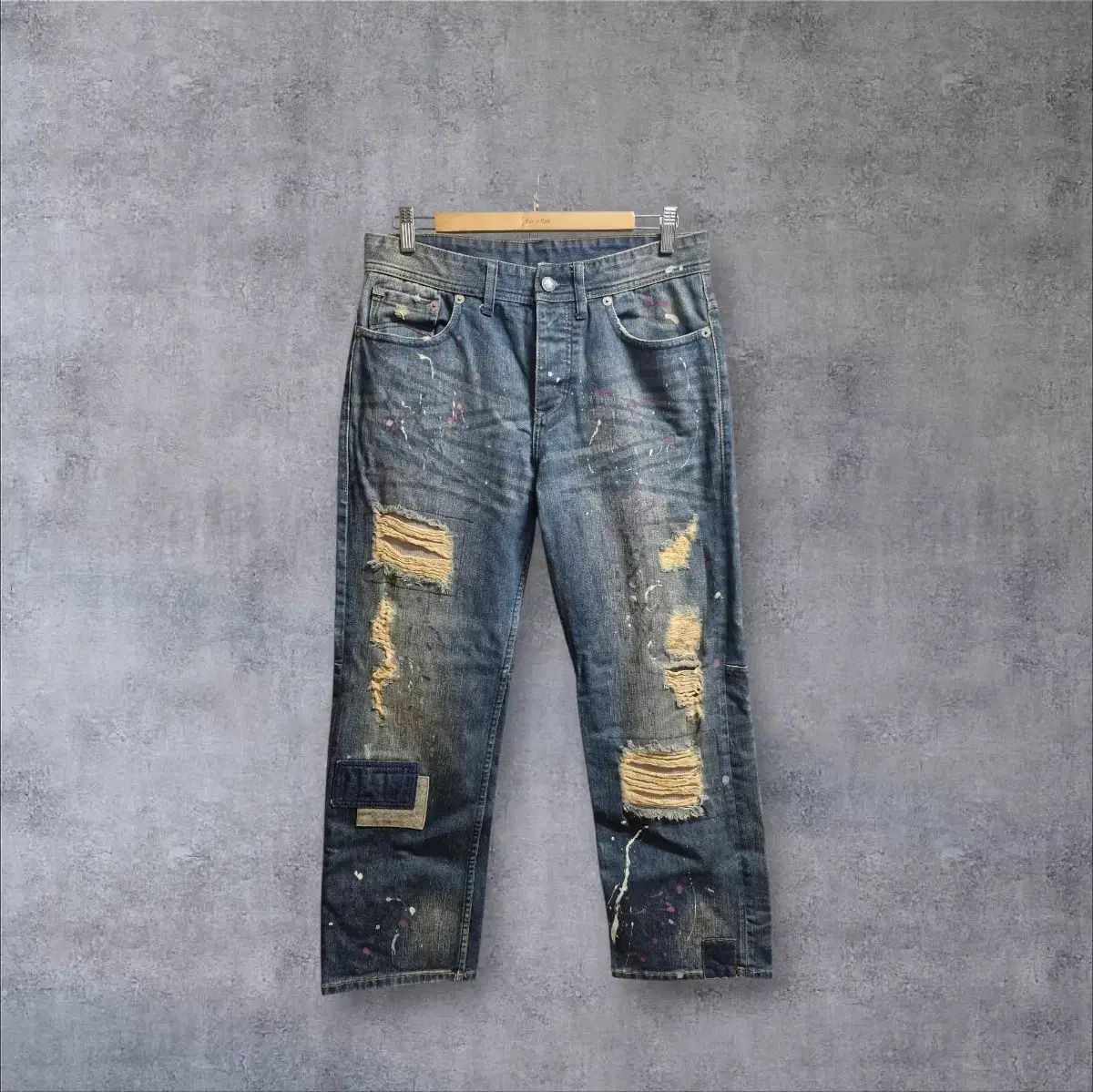 ARMANI アルマーニ ダメージ ワイド デニム ズボン 32