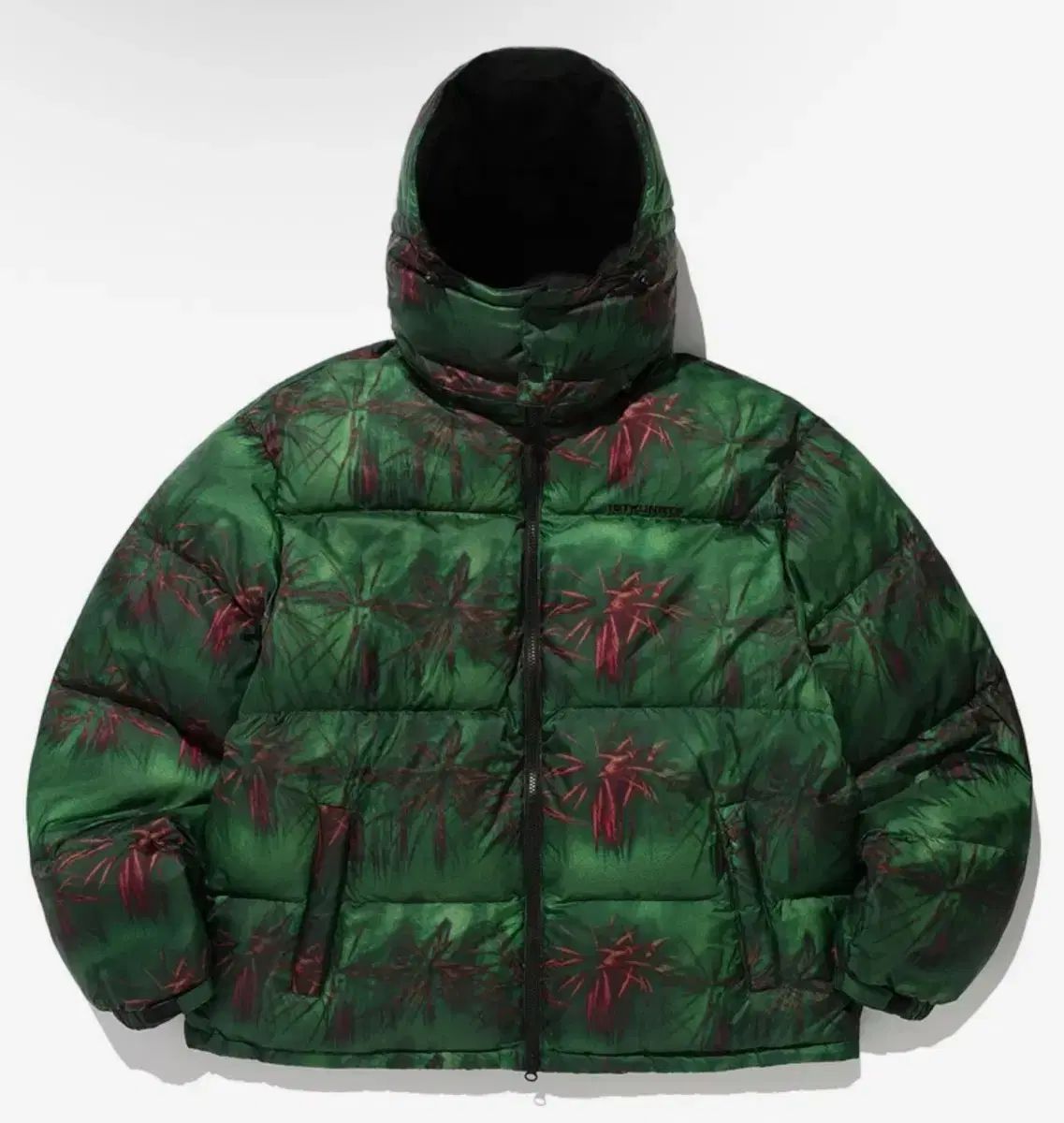 ISTKUNST グリーン パータン ショップ ダウン アウター グリーンダウン