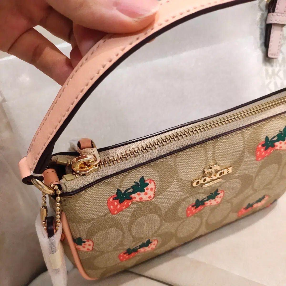 COACH コーチ シグネチャー cignature いちご ミニ クラッチバッグ