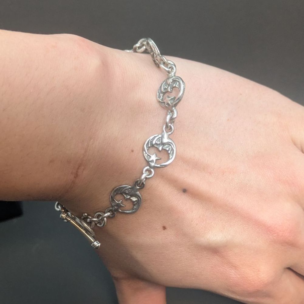ヴィンテージ メキシコ MEX925 スターリングシルバー 月顔×星 トグル