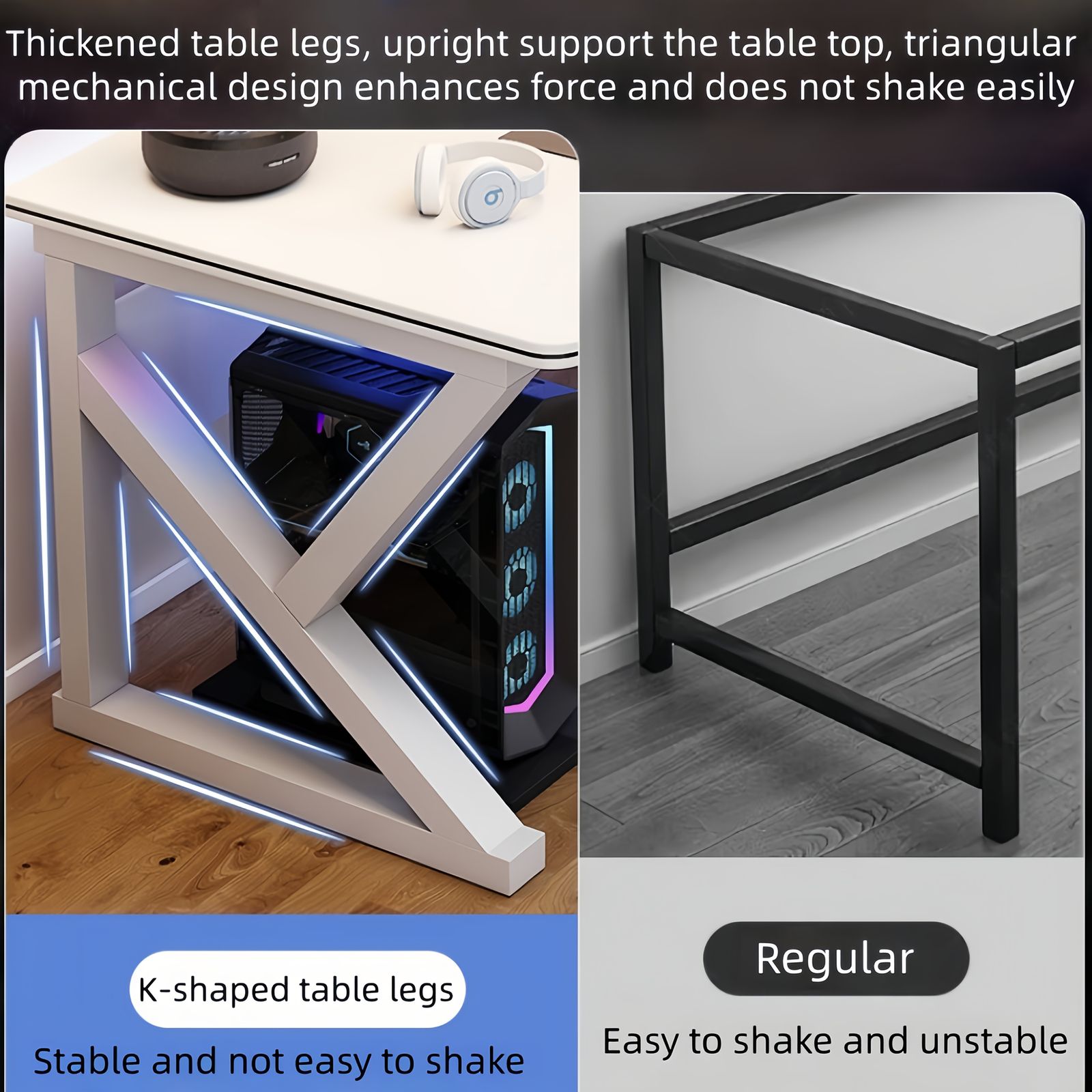 省スペース設計 Kレッグデスク 頑丈 ホームオフィスデスク ゲーミングテーブル ライティングデスク 簡単組立 小型アパート 寝室 リビング学習 在宅ワーク ブラック 勉強効率アップ 小型勉強机