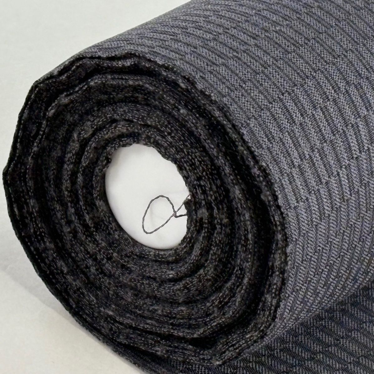  反物 お召 越後綾織 幾何学模様 黒灰 正絹 その他 着物反物