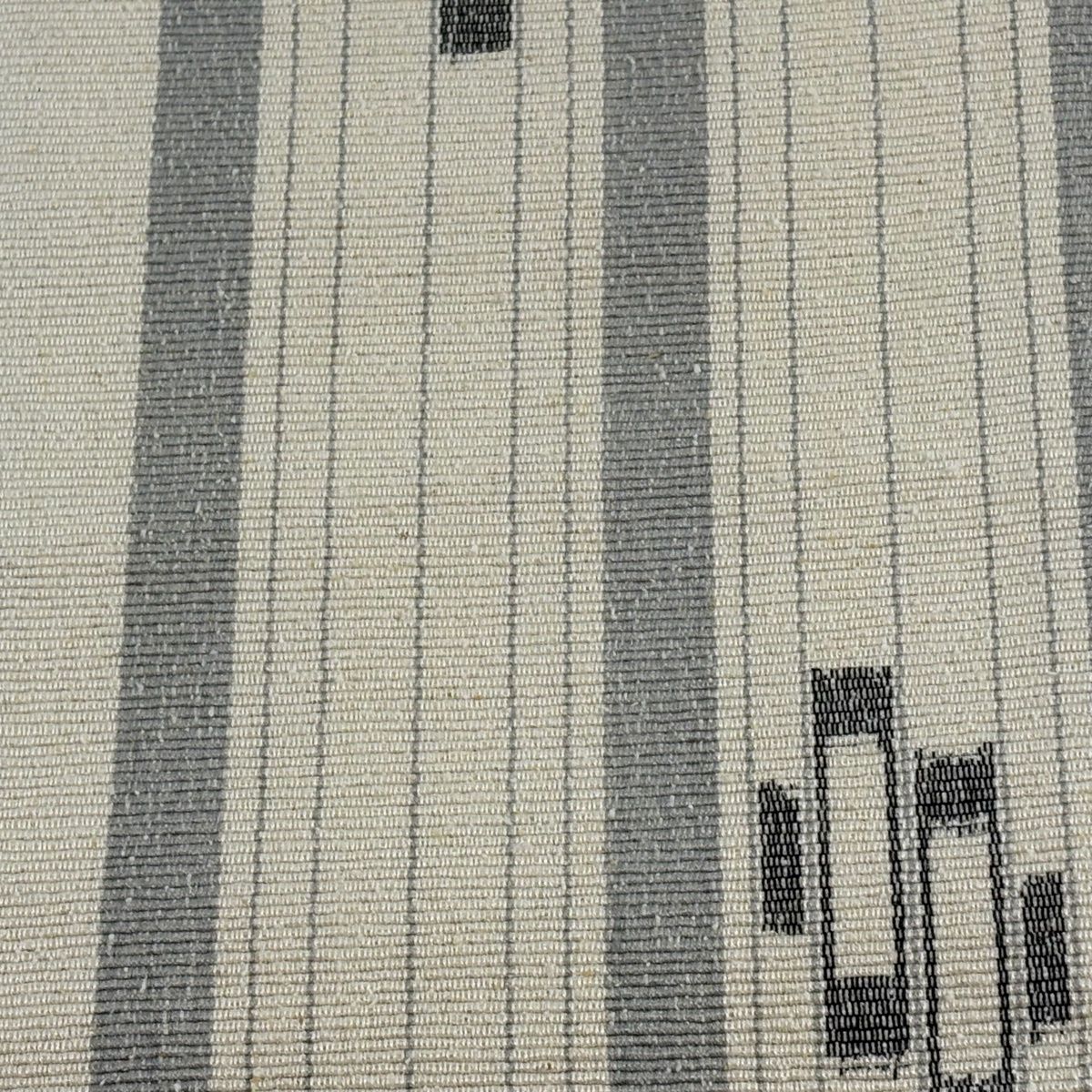 半幅帯 縞 幾何学 クリーム 正絹