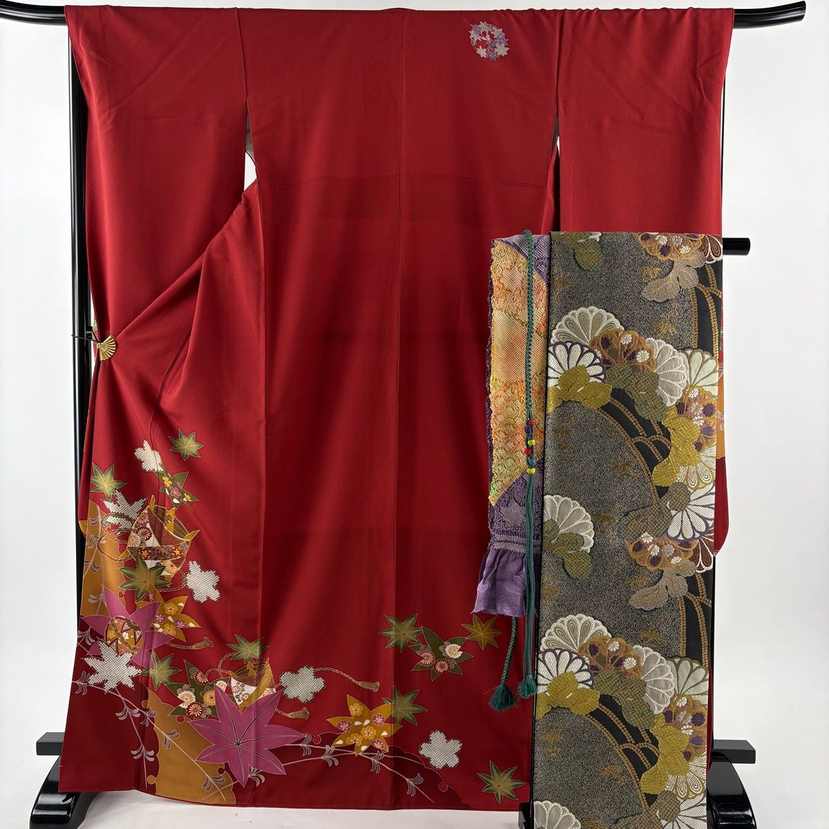 振袖 身丈169cm 裄丈68cm L 袷 袋帯フルセット 糸巻き 桜 金糸 金彩