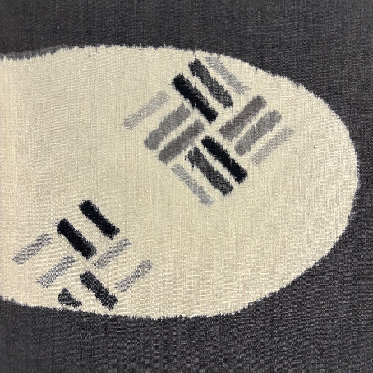  小紋 身丈164 cm 裄丈65.5 M 袷 袋帯セット 幾何学模様 灰色 正絹 秀品 小紋 着物