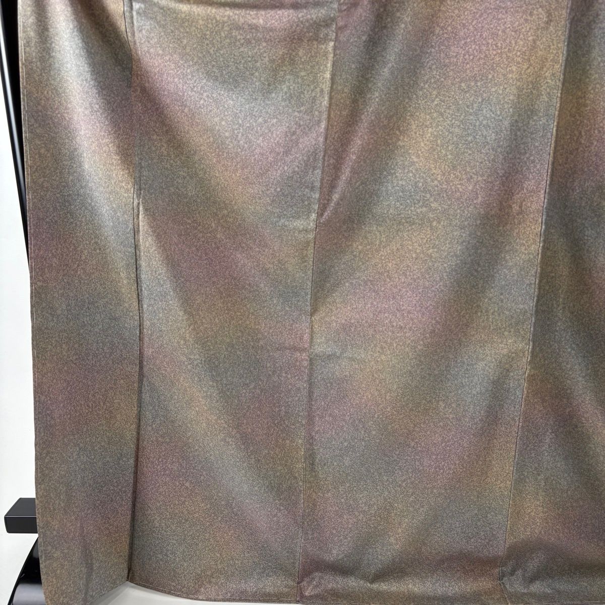 小紋 身丈173 cm 裄丈69 L 袷 名古屋帯セット 大島紬地 証紙 幾何学模様 ぼかし柄 灰紫 正絹