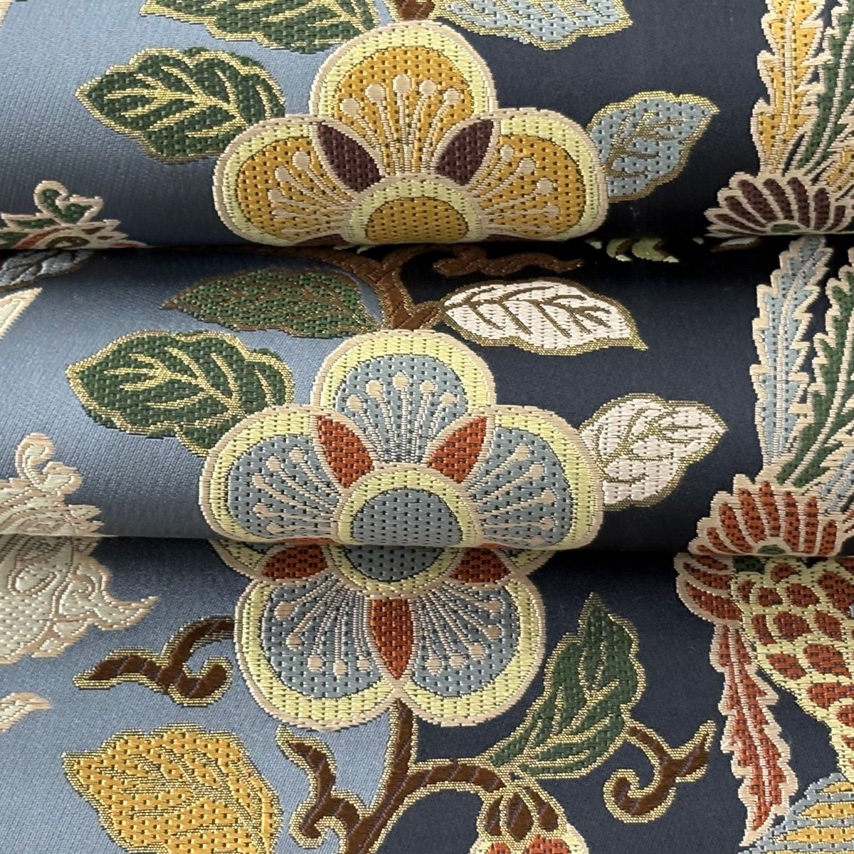 シルバー 花柄刺繍 六通袋帯1222 シルバー 花柄刺繍 袋帯 - メルカリ