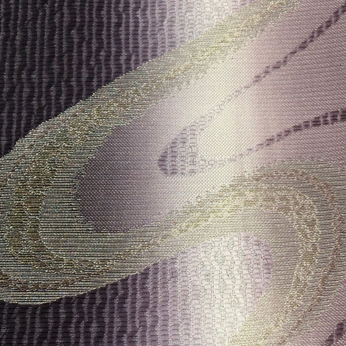 袋帯 流水 金銀糸 ぼかし 紫 全通 正絹