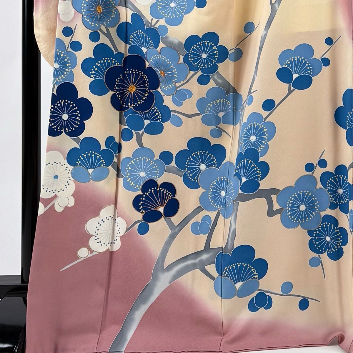 振袖 身丈170 cm 裄丈69 L 袷 枝梅 金糸 金彩 ピンク 正絹