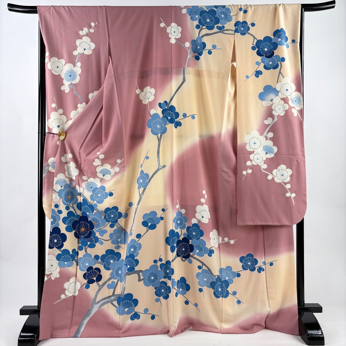 振袖 身丈170 cm 裄丈69 L 袷 枝梅 金糸 金彩 ピンク 正絹