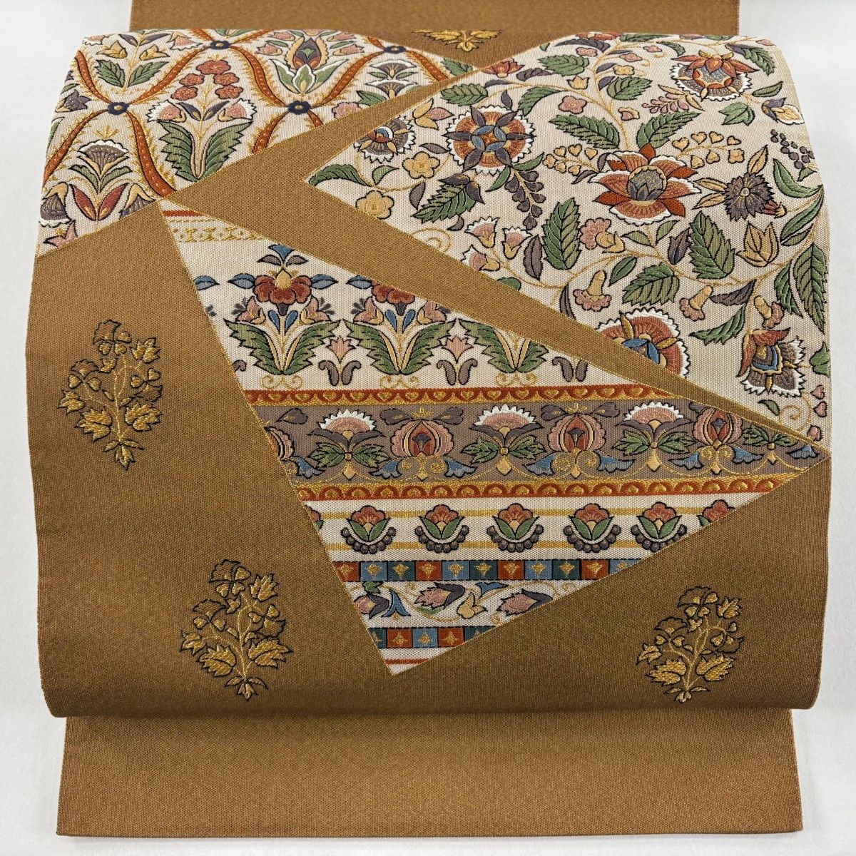 袋帯 秀品 花唐草 金糸 茶色 お太鼓柄 正絹 【中古】 - メルカリ