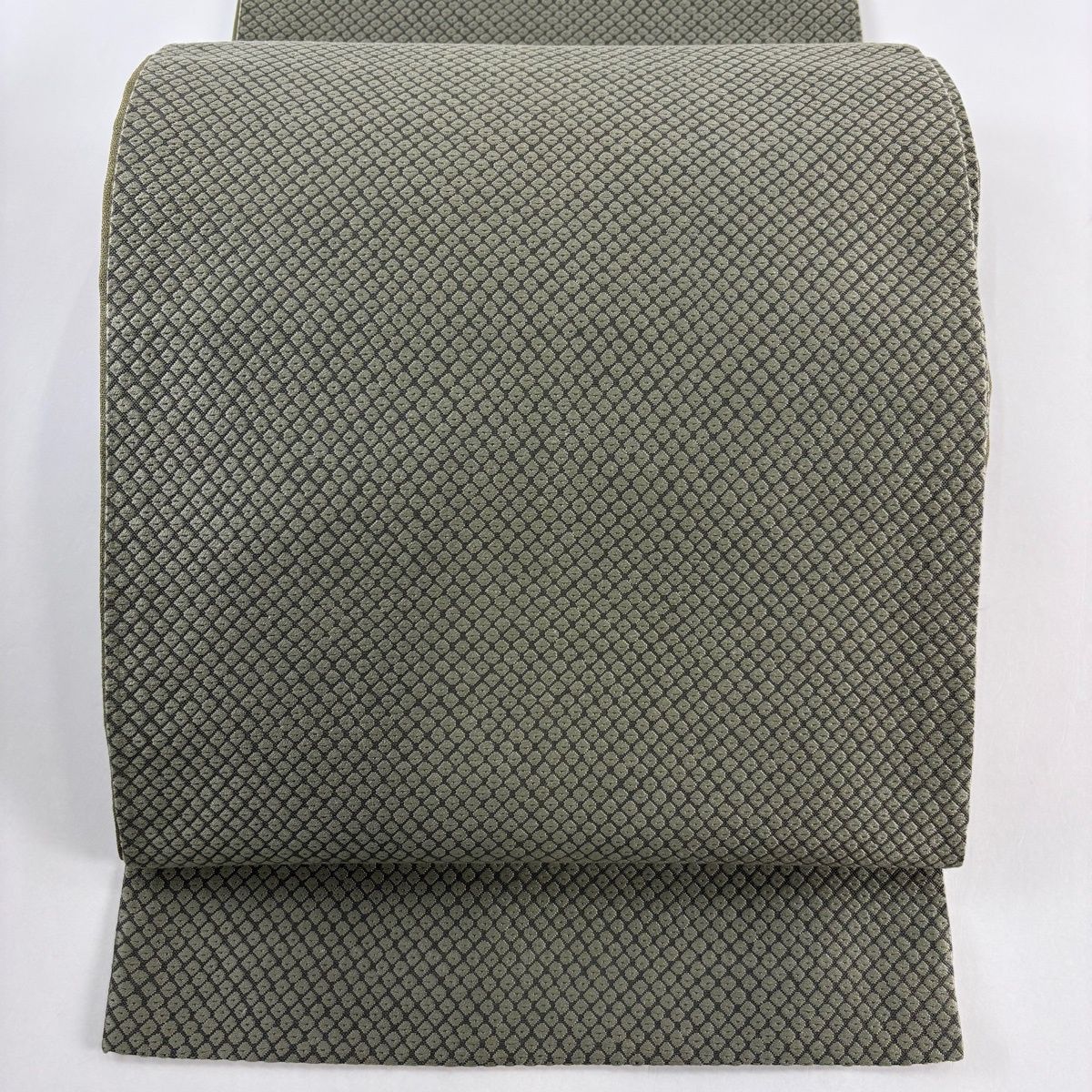 美品】 袋帯 秀品 疋田柄 唐織 灰緑 全通 正絹 【中古】 - メルカリ