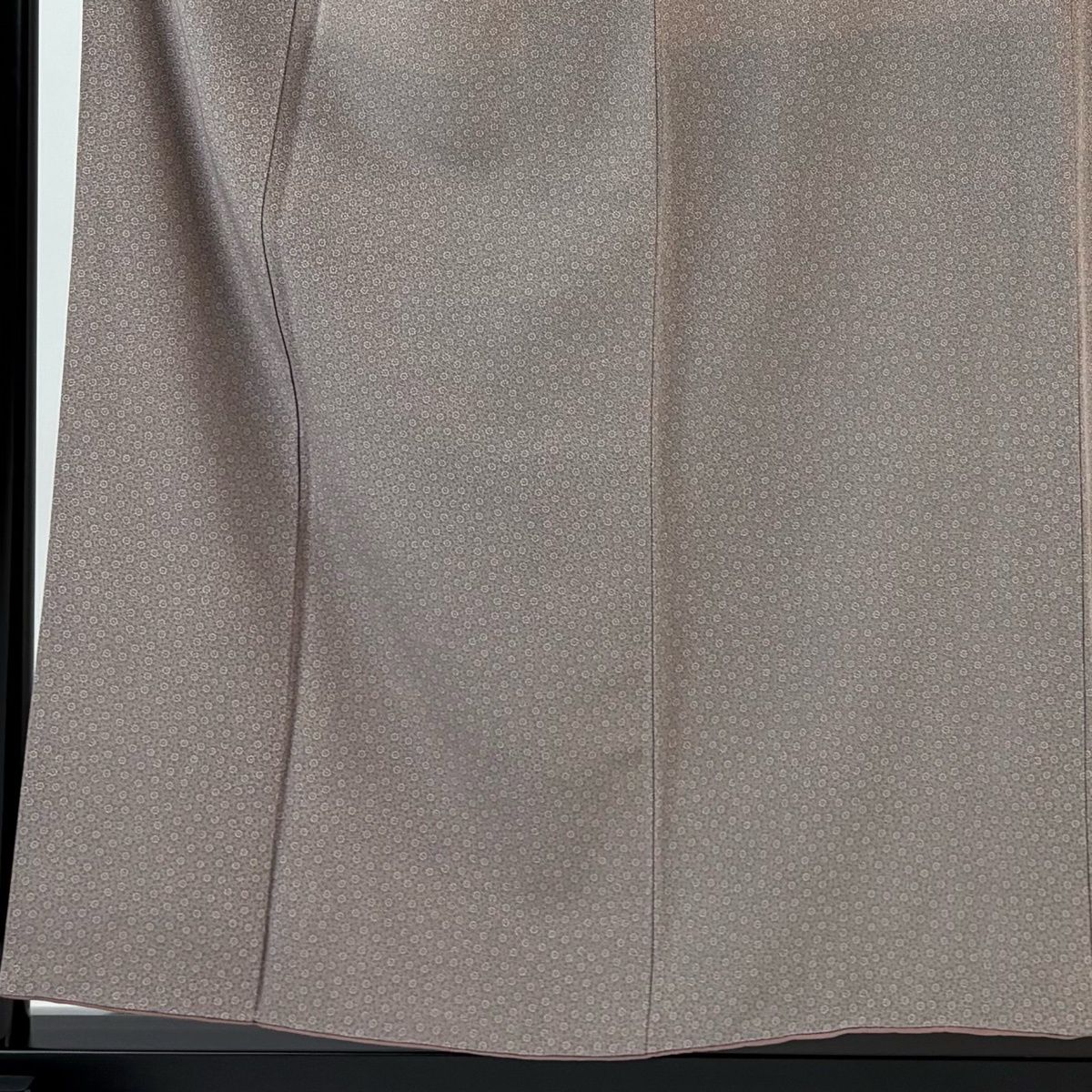 江戸小紋 身丈154 cm 裄丈64 M 袷 人間国宝 六谷梅軒 落款 小花 灰紫 正絹