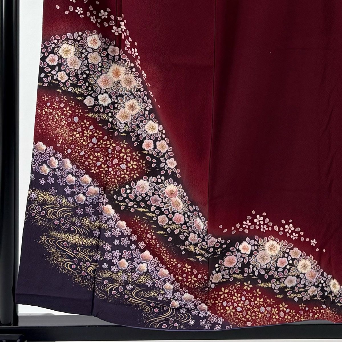 付下げ 身丈157.5cm 裄丈62cm S 袷 翠山工房 やまと 落款 辻が花 流水