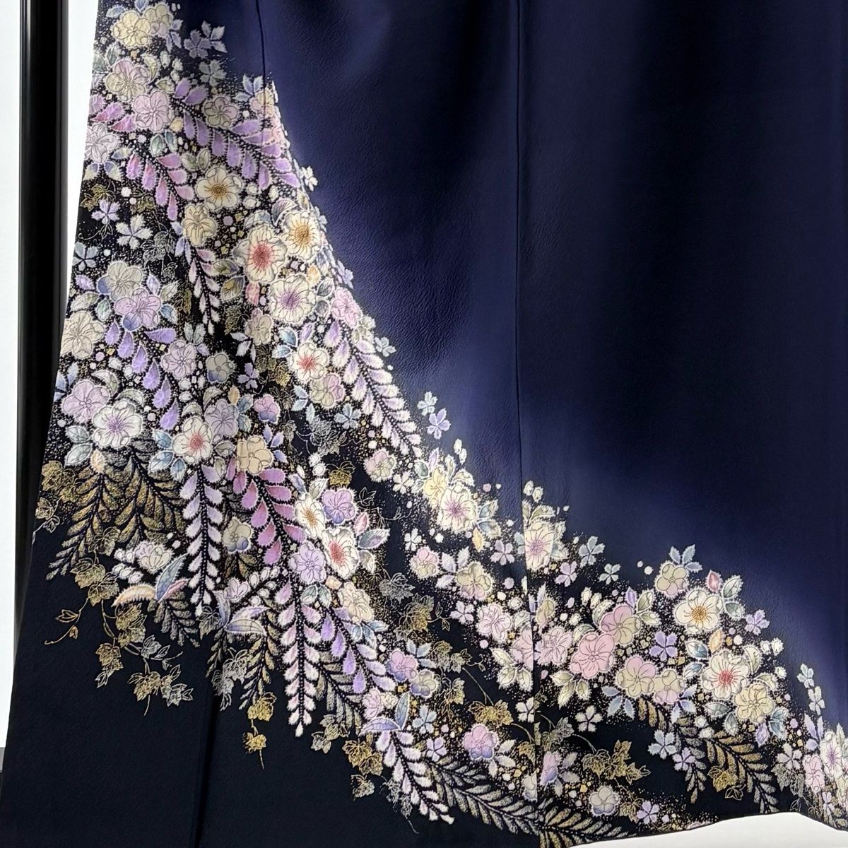 付下げ 身丈162cm 裄丈67.5cm L 袷 翠山工房 やまと 落款 辻が花 金銀