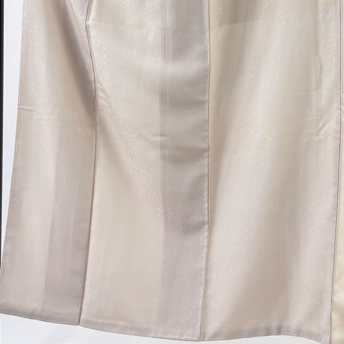 お召 身丈151.5 cm 裄丈62.5 S 袷 地紋 ベージュ 正絹