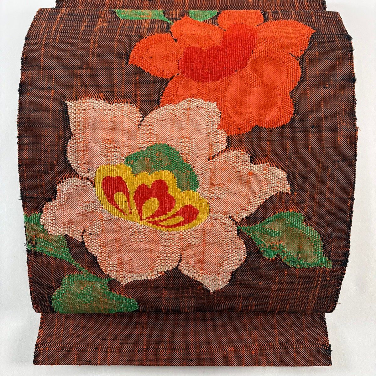 美品】 名古屋帯 優品 八寸名古屋帯 松葉仕立て 関西仕立て 草花