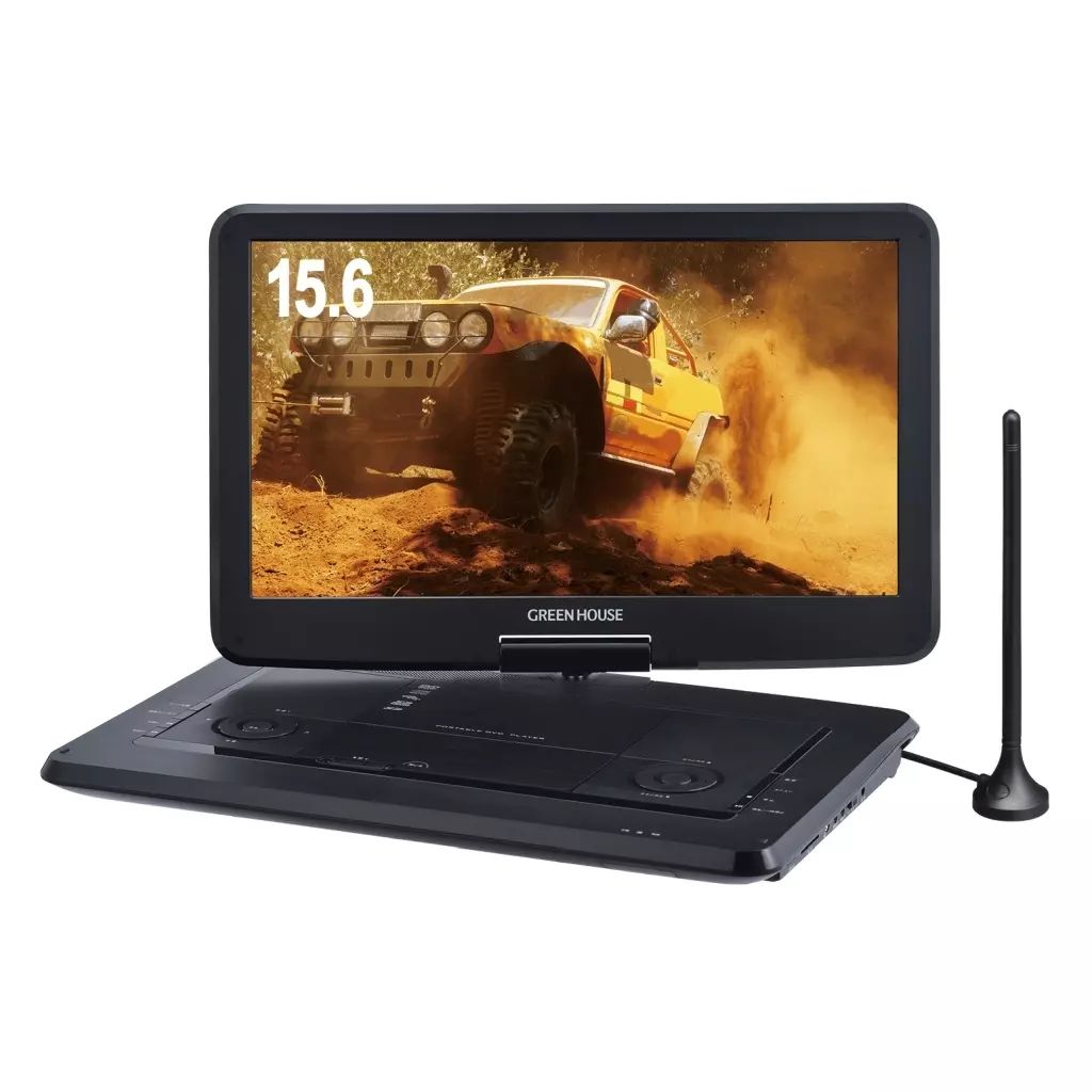 DVDプレイヤー グリーンハウス ポータブルDVDプレーヤー 15 6型ワイド ブラック GH PDV AT BK