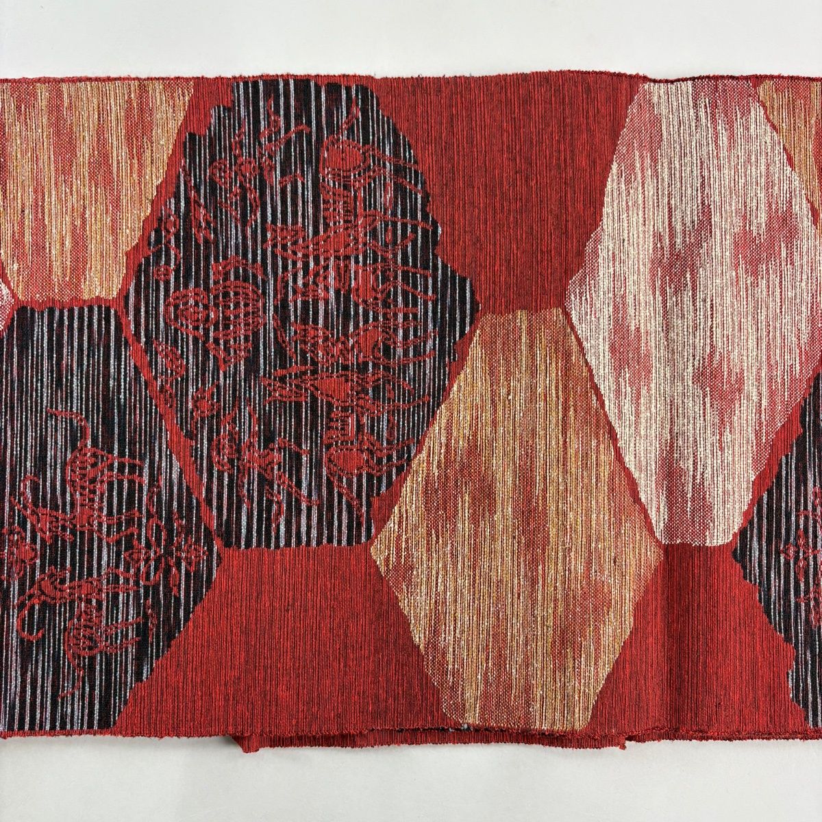 専用帯1802 ●高級 正絹 松葉仕立て 名古屋帯 美品】 名古屋帯 優品 八寸名古屋帯 松葉仕立て 関西仕立て 花唐草