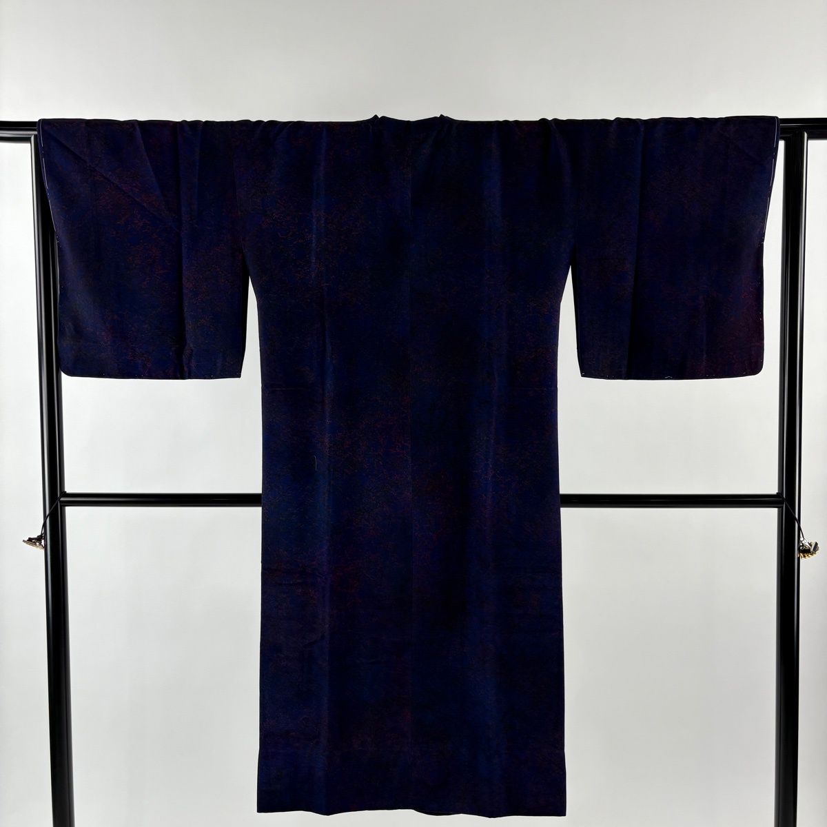 道行 身丈122 cm 裄丈64.5 M 和装コート 角衿 幾何学 ビロード風 青紫 正絹 秀品