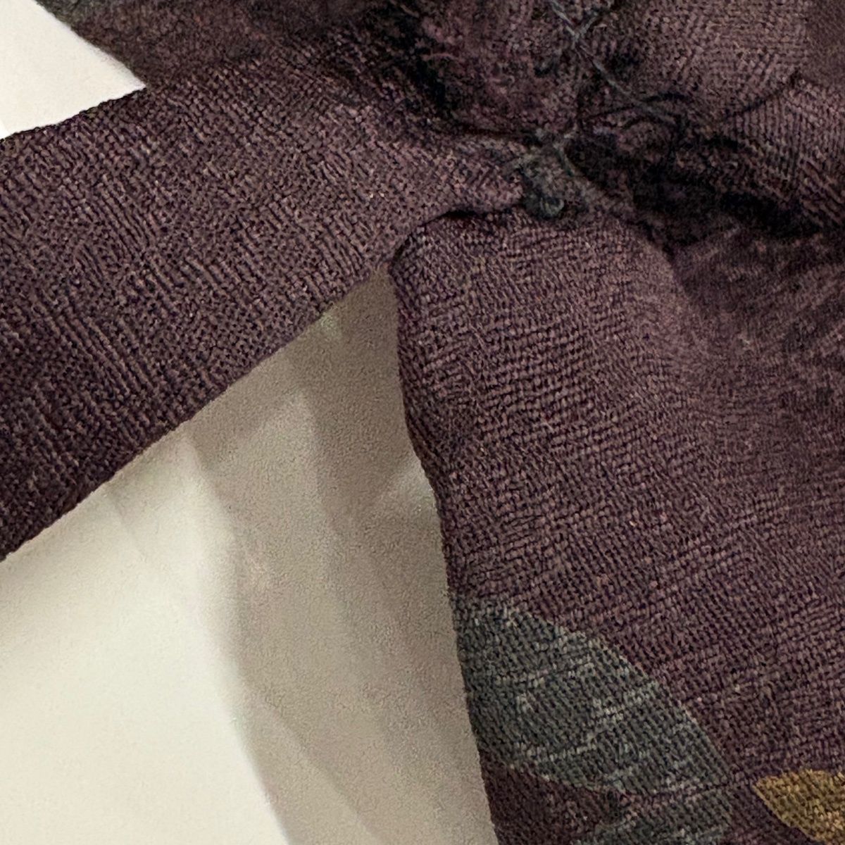  道中着 身丈94 cm 裄丈65 M 和装コート 七宝文 茶紫 正絹 秀品 羽織 着物 浴衣