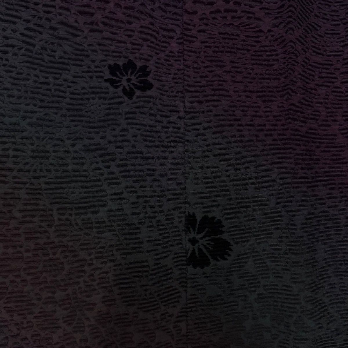  道行 身丈91 cm 裄丈69 5 L 和装コート 角衿 草花 ぼかし 濃紫 正絹 秀品 羽織 着物 浴衣